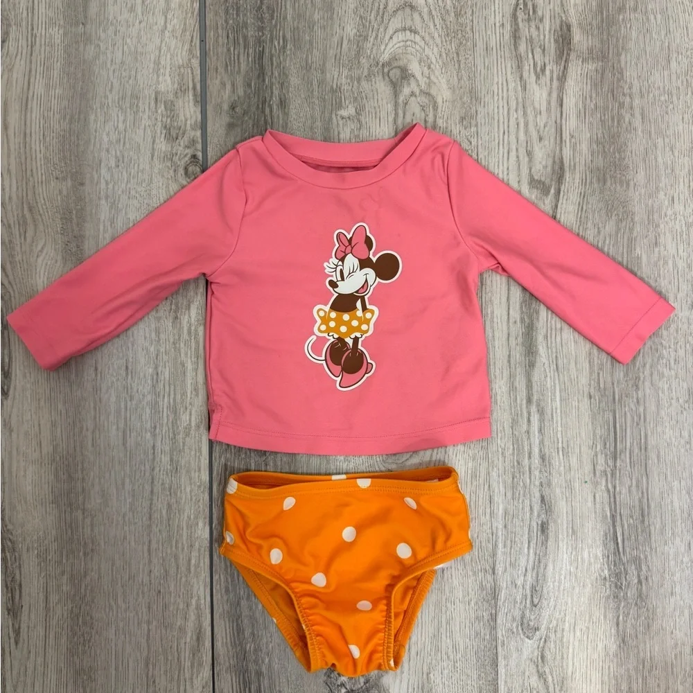 Disney Minnie Mouse Pink and Orange Kids Swim Set